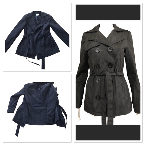 Suzy Shier Black Satin Trench Size XS - Picture 1 of 8